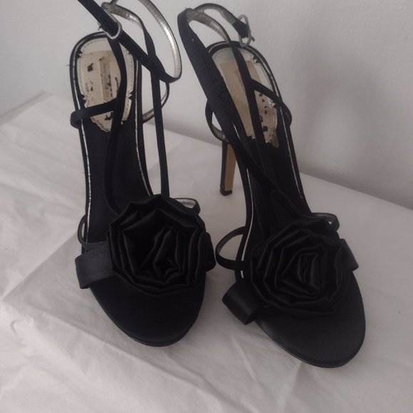 MAX STUDIO Black Satin heels - Picture 2 of 6